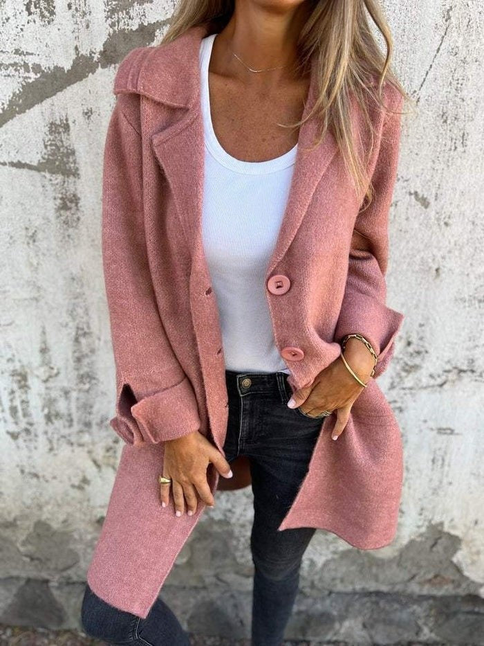 Lina | Manteau en Laine Femme Col Revers Boutons