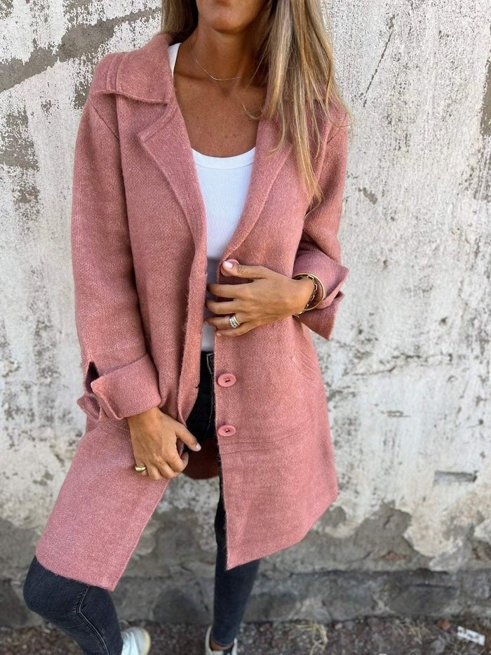 Lina | Manteau en Laine Femme Col Revers Boutons