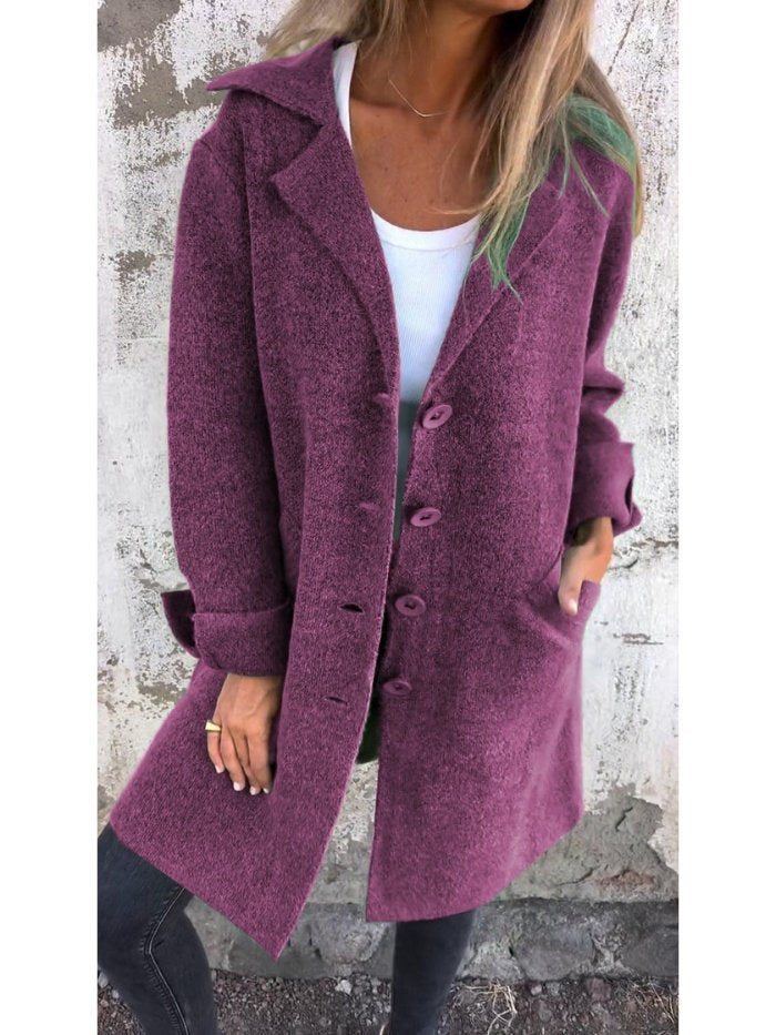 Lina | Manteau en Laine Femme Col Revers Boutons