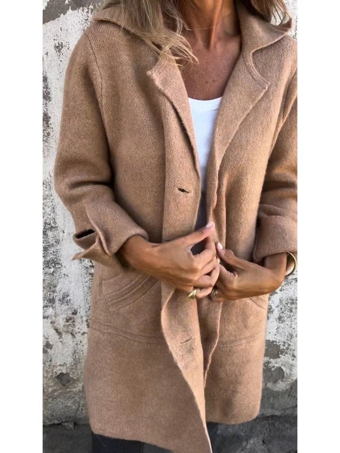 Lina | Manteau en Laine Femme Col Revers Boutons