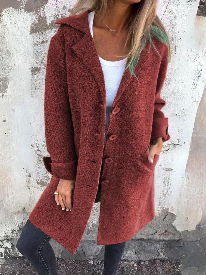 Lina | Manteau en Laine Femme Col Revers Boutons