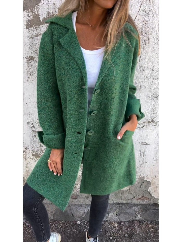 Lina | Manteau en Laine Femme Col Revers Boutons