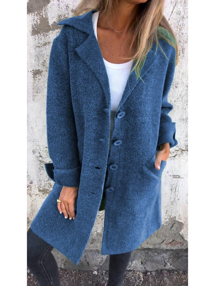 Lina | Manteau en Laine Femme Col Revers Boutons