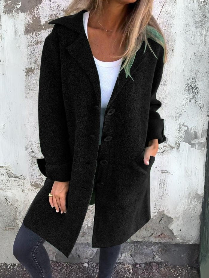 Lina | Manteau en Laine Femme Col Revers Boutons