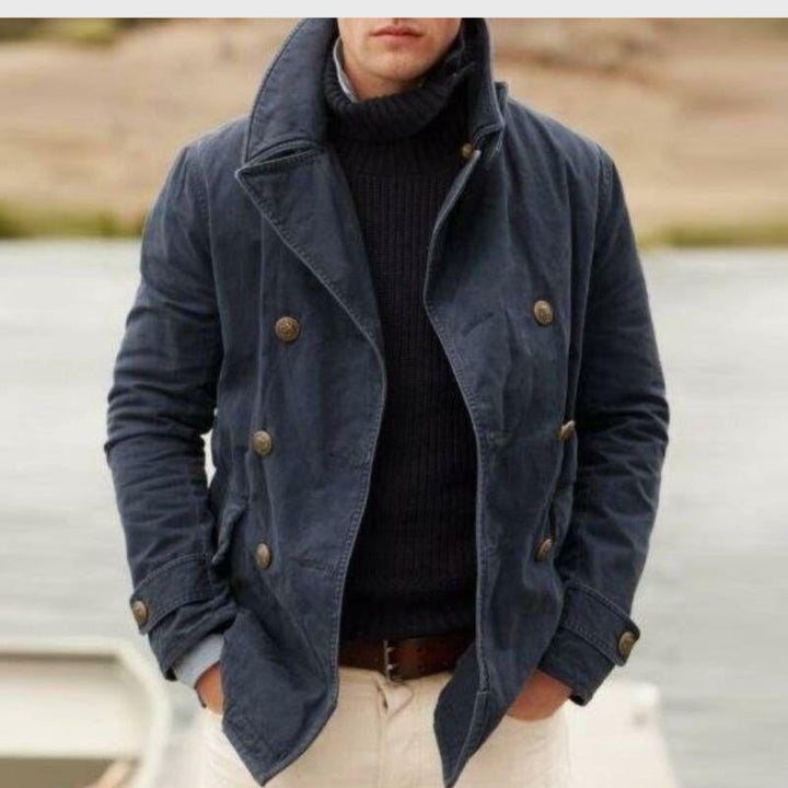 Louis | Caban Homme Double Boutonnage Col Haut Manteau Hiver