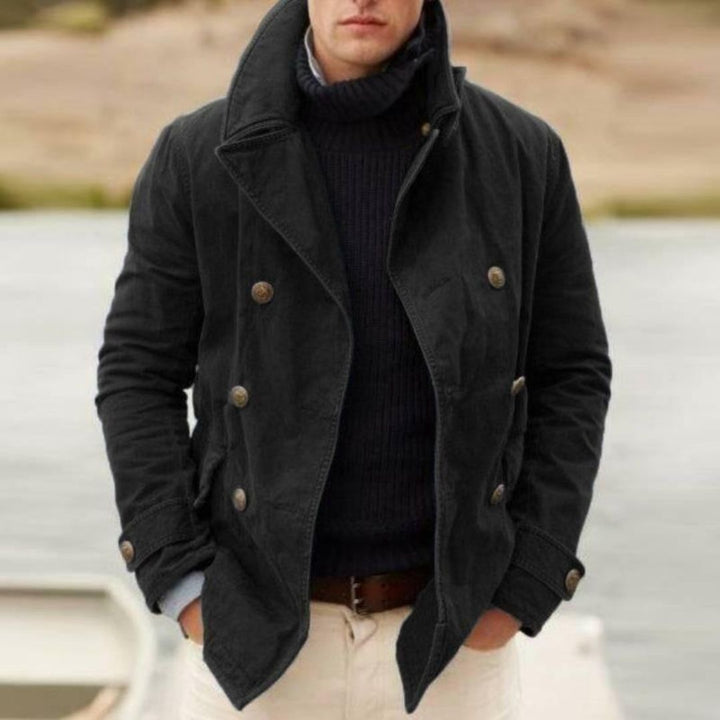 Louis | Caban Homme Double Boutonnage Col Haut Manteau Hiver