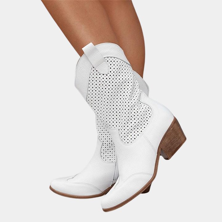 Louise | Bottines Femme Talon Western Perforées