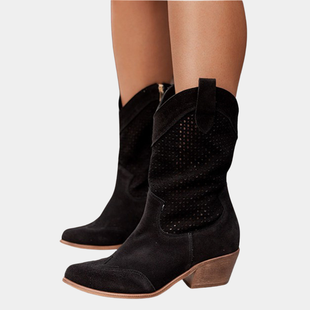 Louise | Bottines Femme Talon Western Perforées
