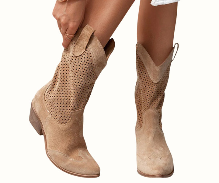 Louise | Bottines Femme Talon Western Perforées