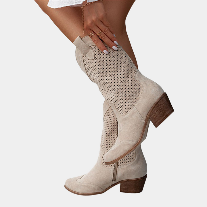 Louise | Bottines Femme Talon Western Perforées