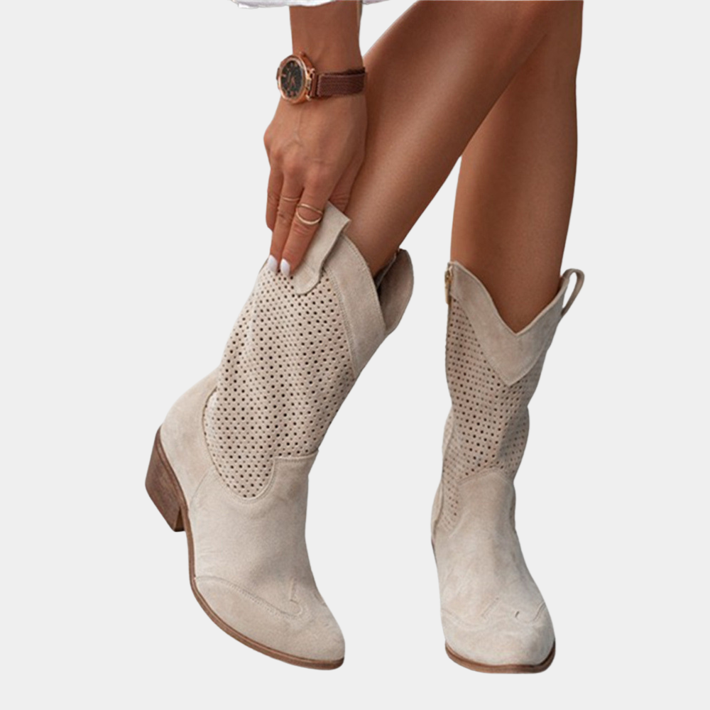 Louise | Bottines Femme Talon Western Perforées