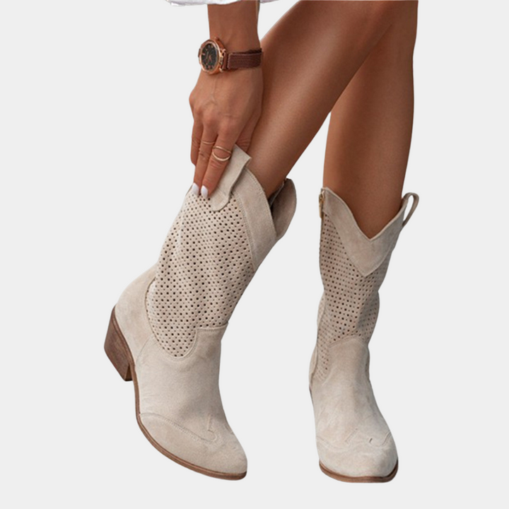 Louise | Bottines Femme Talon Western Perforées