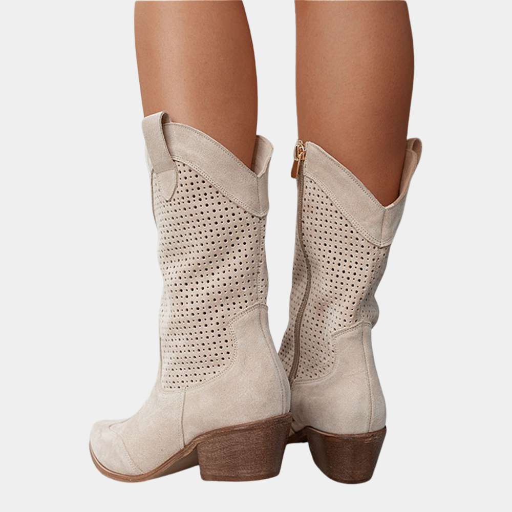 Louise | Bottines Femme Talon Western Perforées