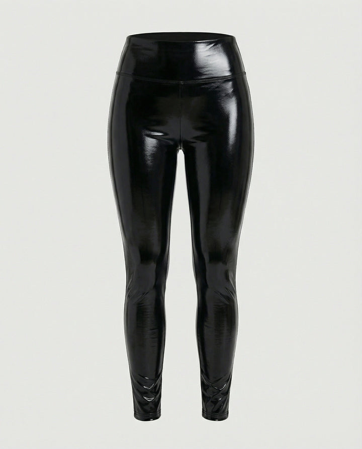 Louise | Legging Simili Cuir Femme Taille Haute