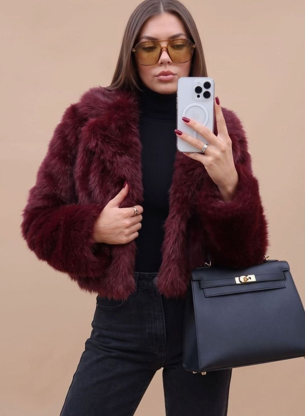 Louise | Manteau Fausse Fourrure Femme Court Hiver