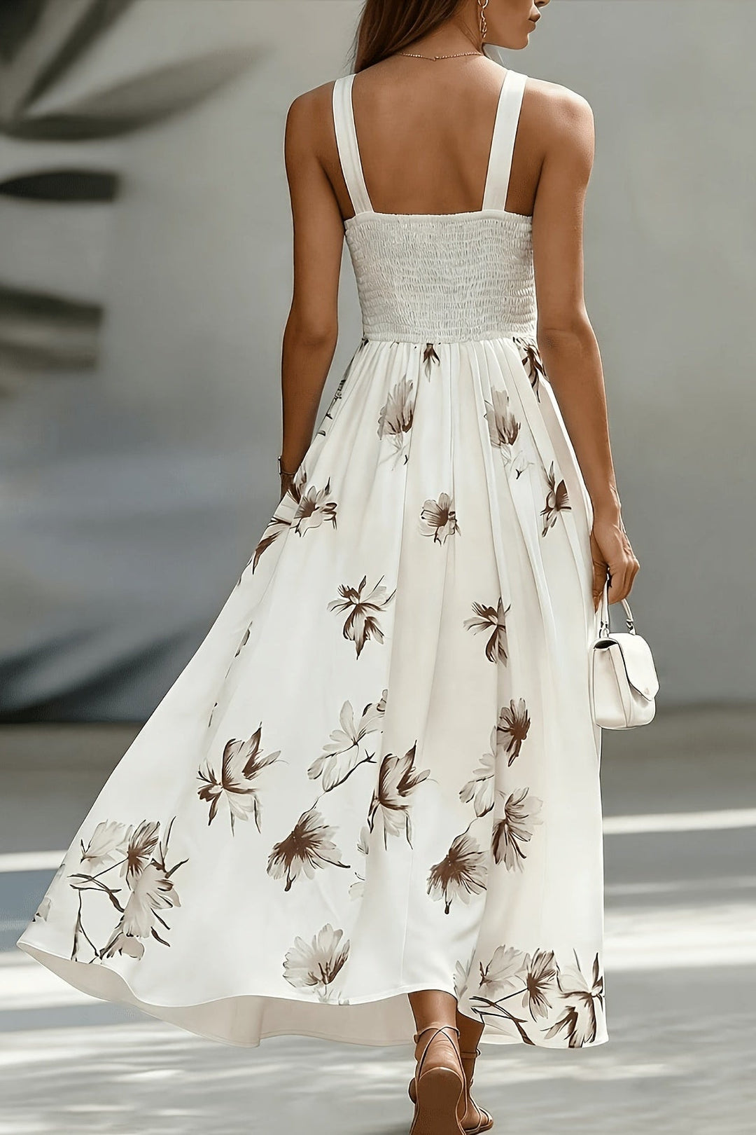 Louise | Robe de Soirée Longue Mariage Femme Décolleté en V Imprimé Floral