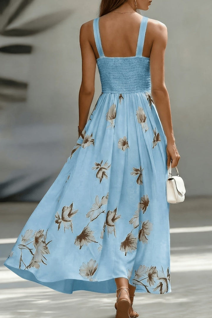 Louise | Robe de Soirée Longue Mariage Femme Décolleté en V Imprimé Floral