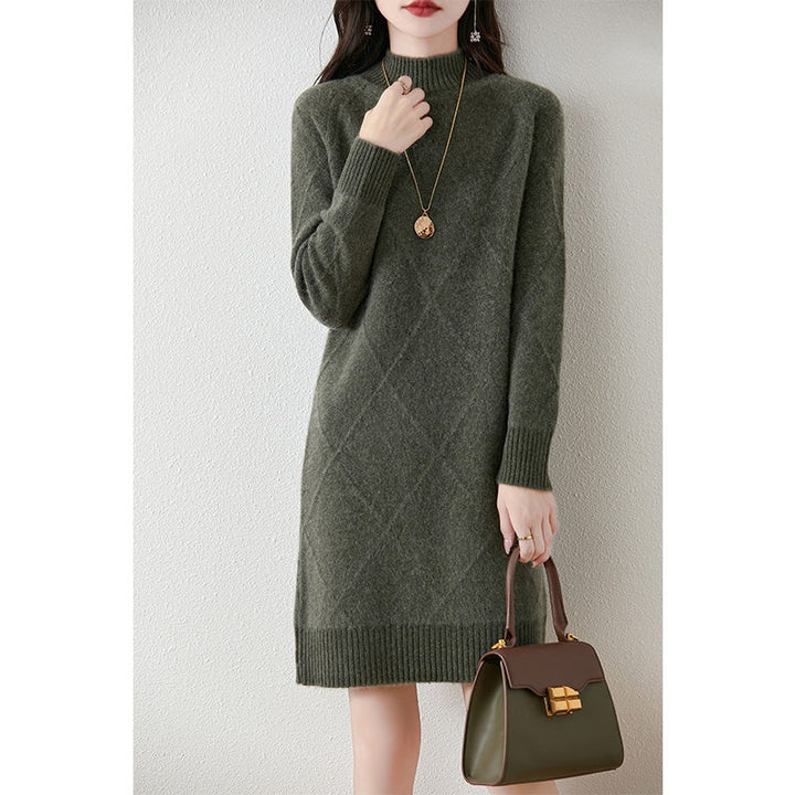 Louise | Robe Pull Femme Hiver en Maille Col Roulé