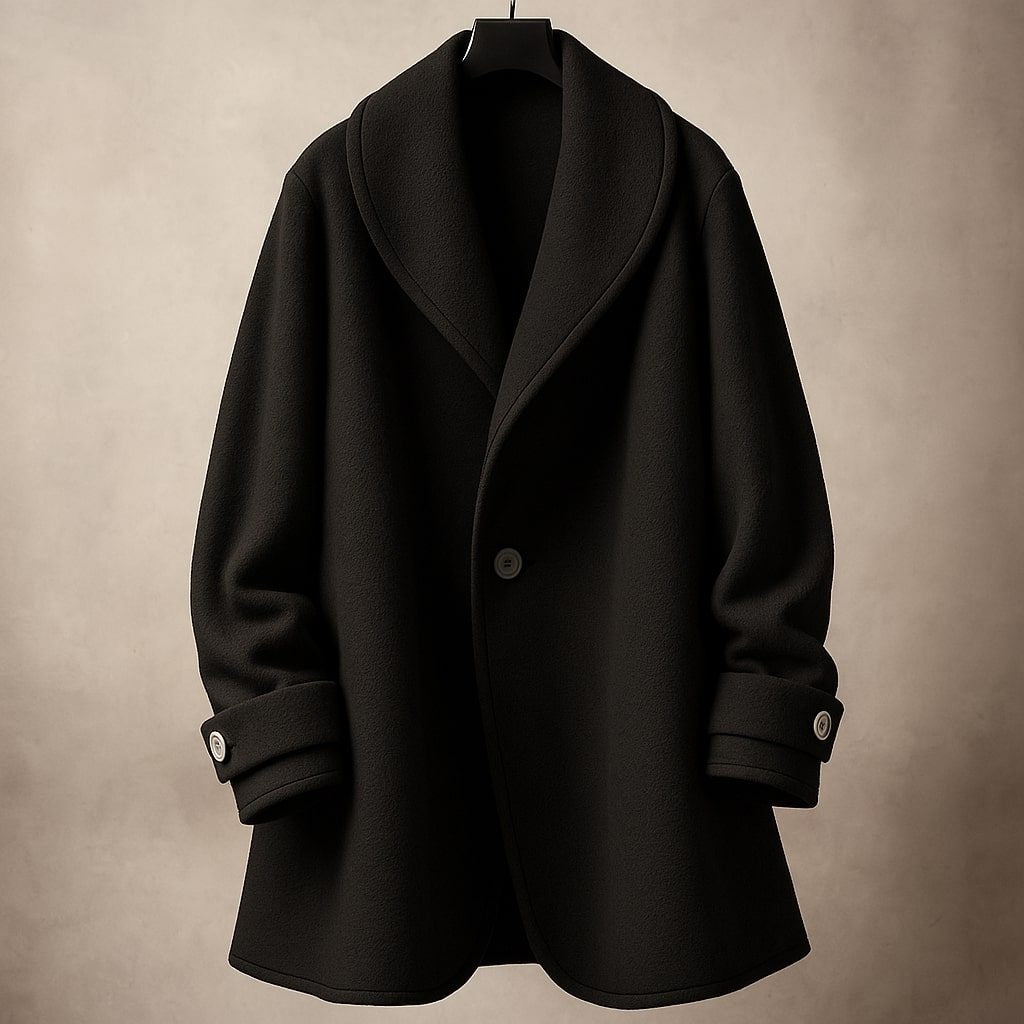 Lucile | Manteau Oversize en Laine Femme Col Châle Bords Contrastants