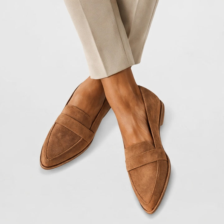 Lucile | Mocassin Femme Daim Bout Pointu Chaussure de Ville