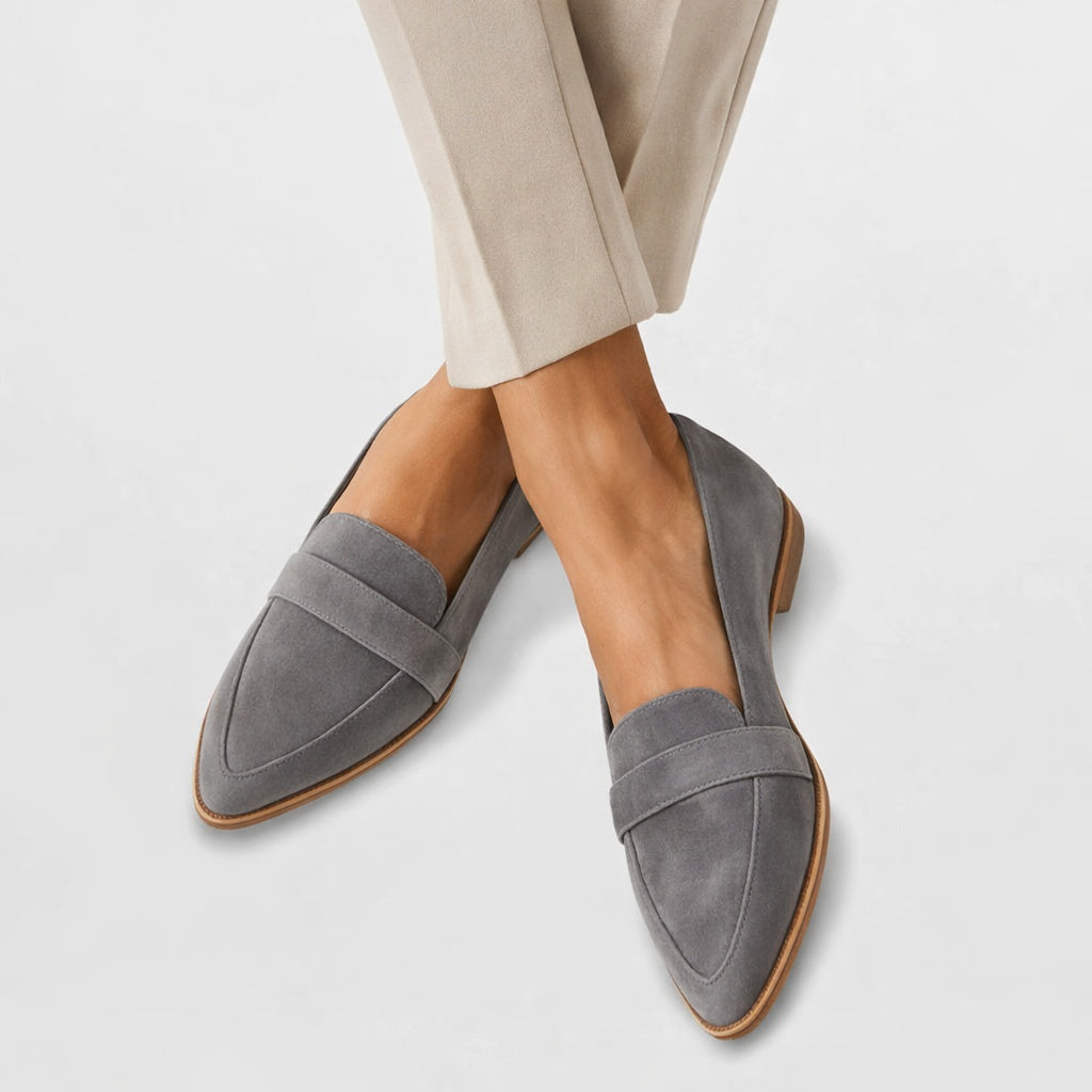 Lucile | Mocassin Femme Daim Bout Pointu Chaussure de Ville