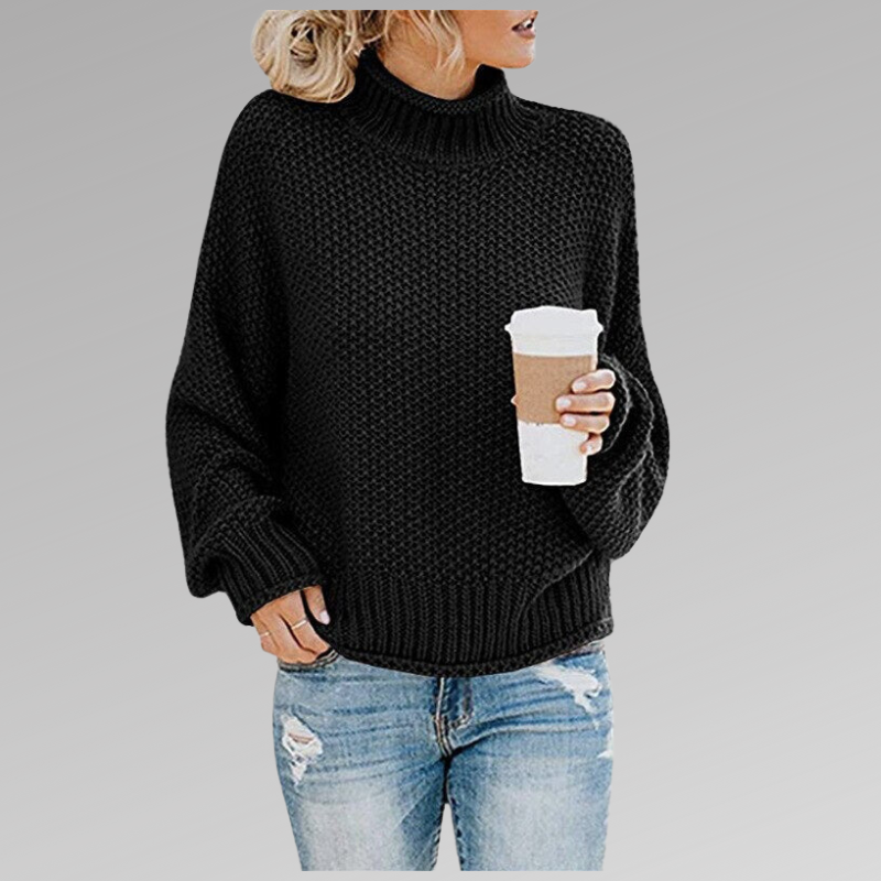 Lucile | Pull Col Roulé Grosse Maille Femme Oversize