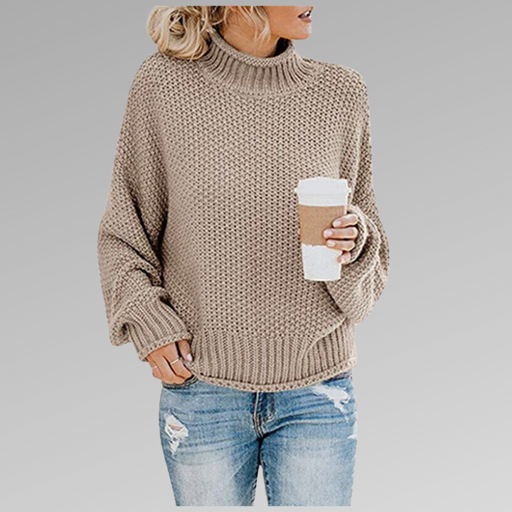 Lucile | Pull Col Roulé Grosse Maille Femme Oversize