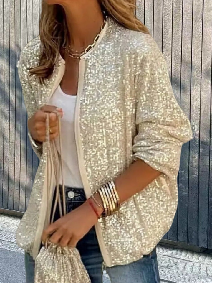 Lucile | Veste Paillette Femme Bomber Zippée