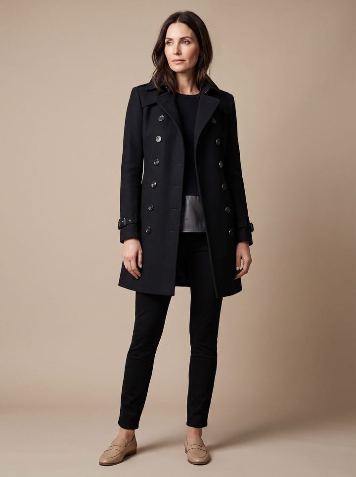 Madeleine | Manteau Cachemire Double Boutonnage Femme Laine Cintrée