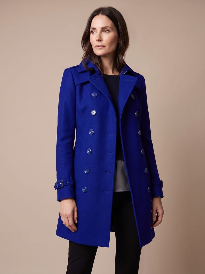 Madeleine | Manteau Cachemire Double Boutonnage Femme Laine Cintrée