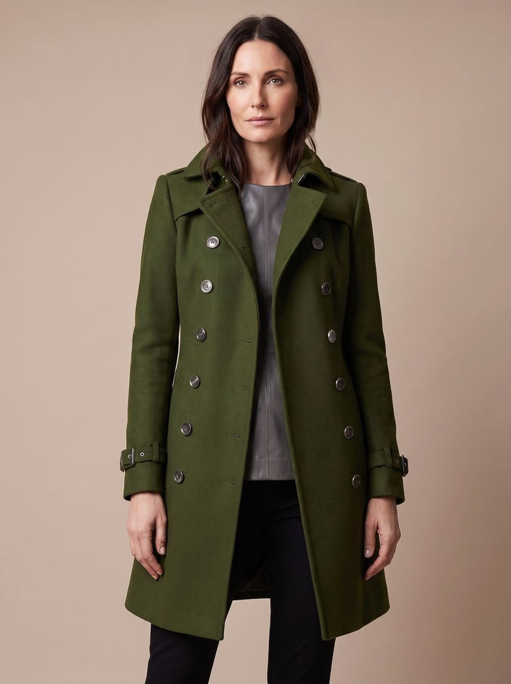 Madeleine | Manteau Cachemire Double Boutonnage Femme Laine Cintrée