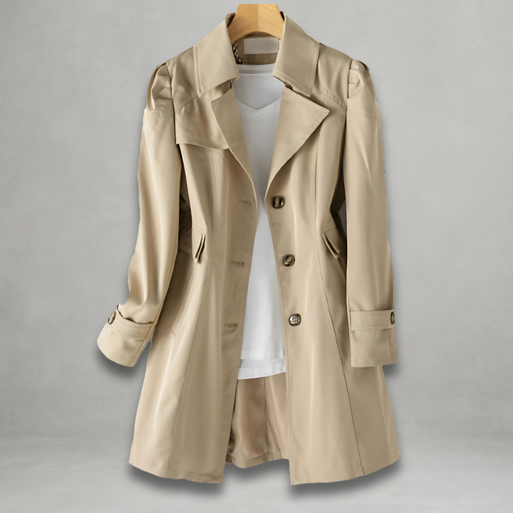 Madeleine | Trench Coat Femme Imperméable Mi-Longue Boutonnée
