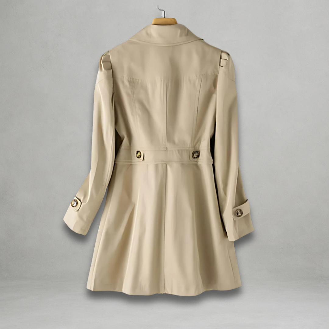 Madeleine | Trench Coat Femme Imperméable Mi-Longue Boutonnée