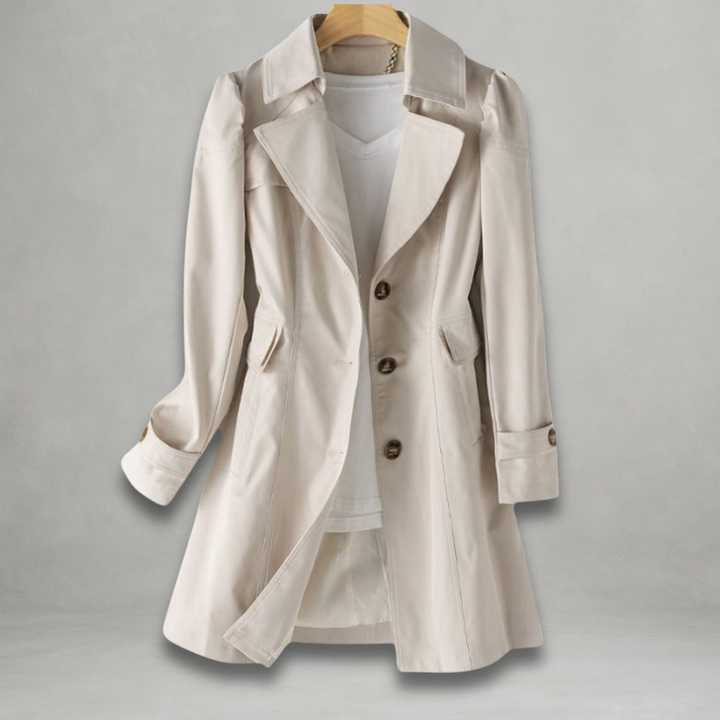 Madeleine | Trench Coat Femme Imperméable Mi-Longue Boutonnée