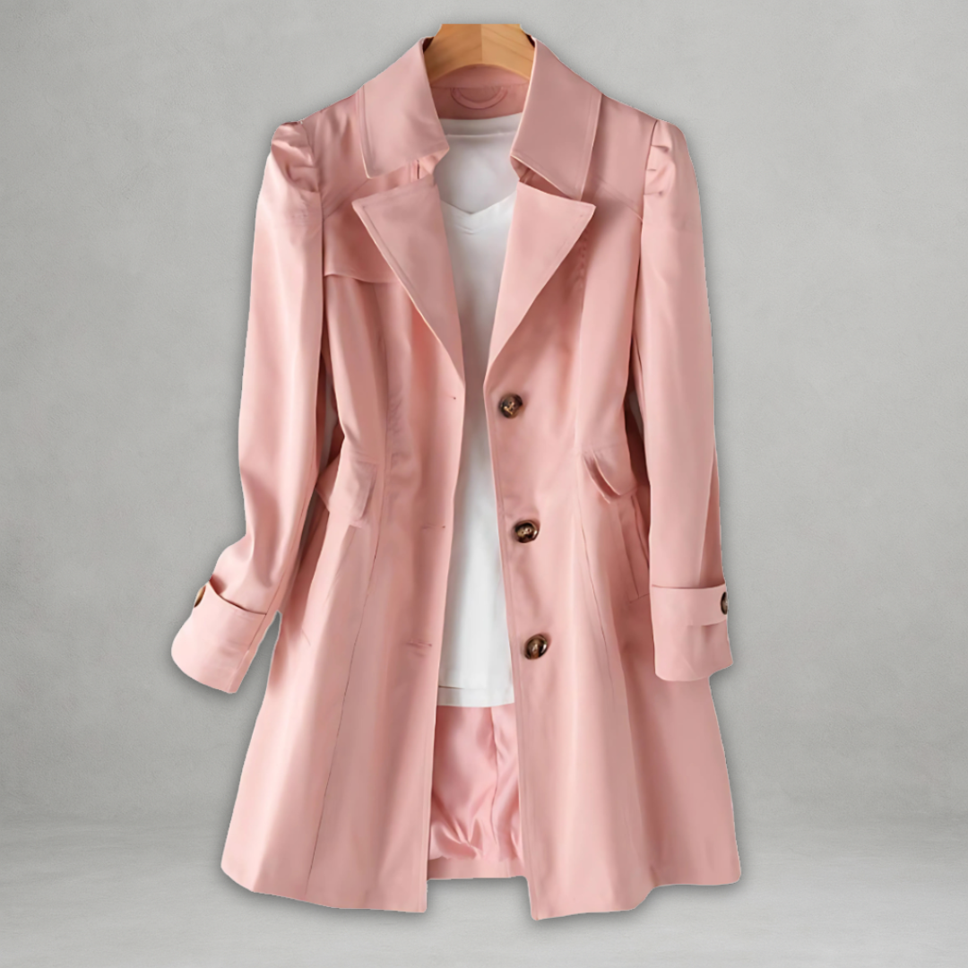 Madeleine | Trench Coat Femme Imperméable Mi-Longue Boutonnée