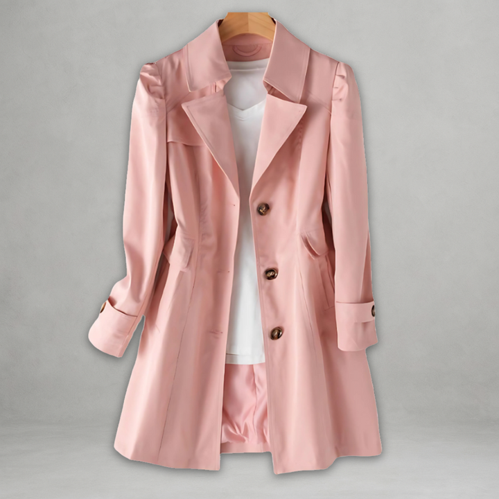 Madeleine | Trench Coat Femme Imperméable Mi-Longue Boutonnée