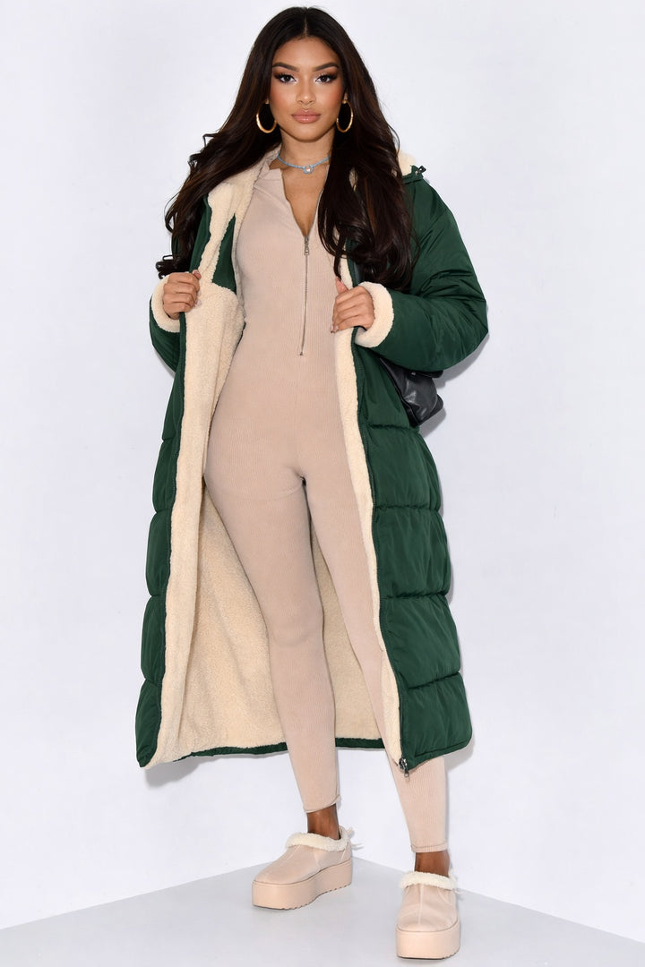 Maëlys | Doudoune Longue Femme à Capuche Doublure Sherpa