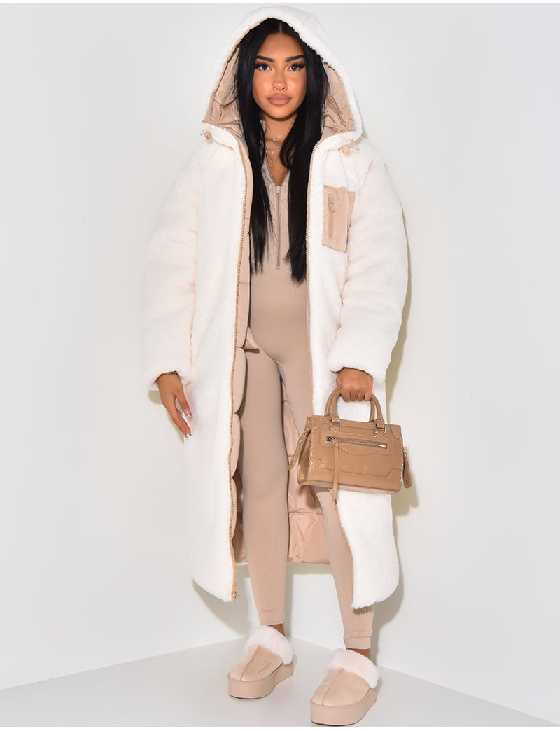 Maëlys | Doudoune Longue Femme à Capuche Doublure Sherpa