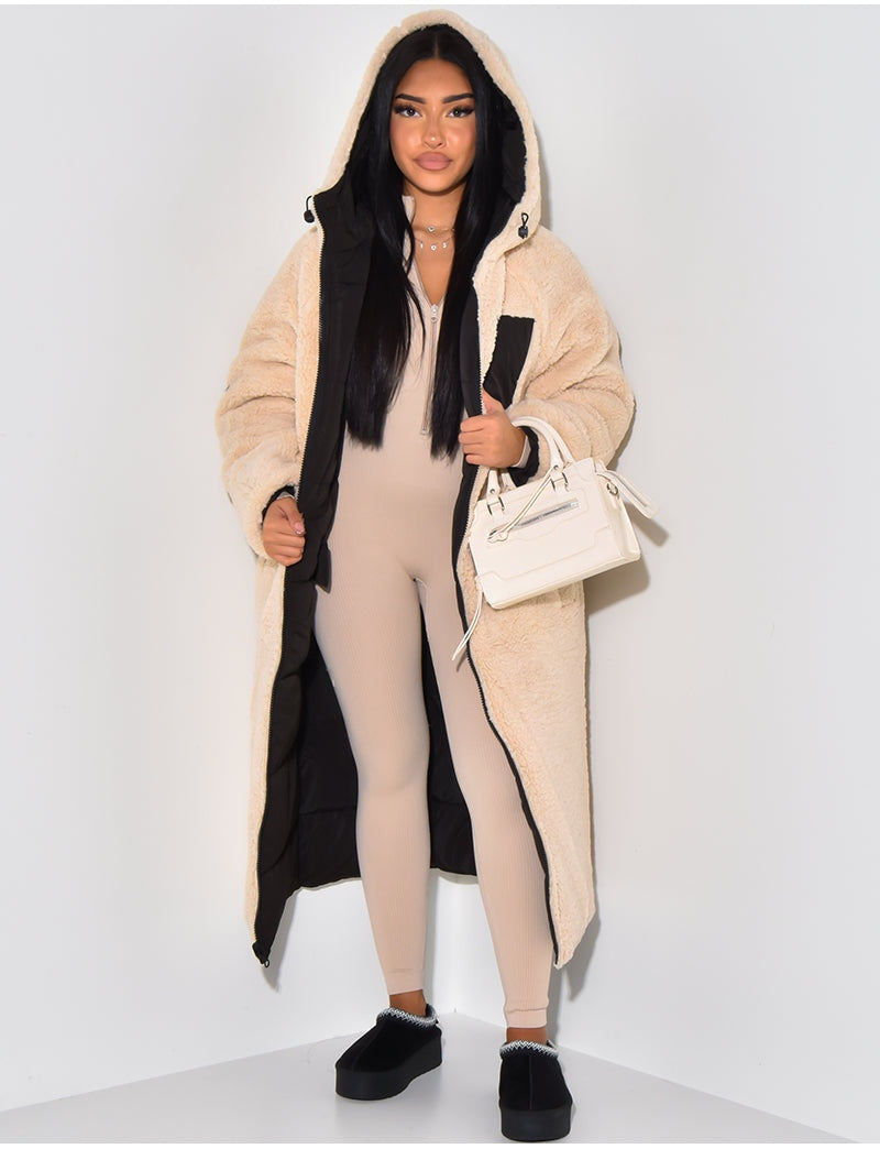 Maëlys | Doudoune Longue Femme à Capuche Doublure Sherpa