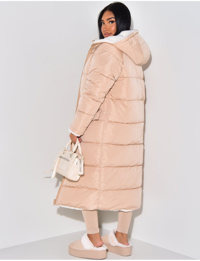Maëlys | Doudoune Longue Femme à Capuche Doublure Sherpa