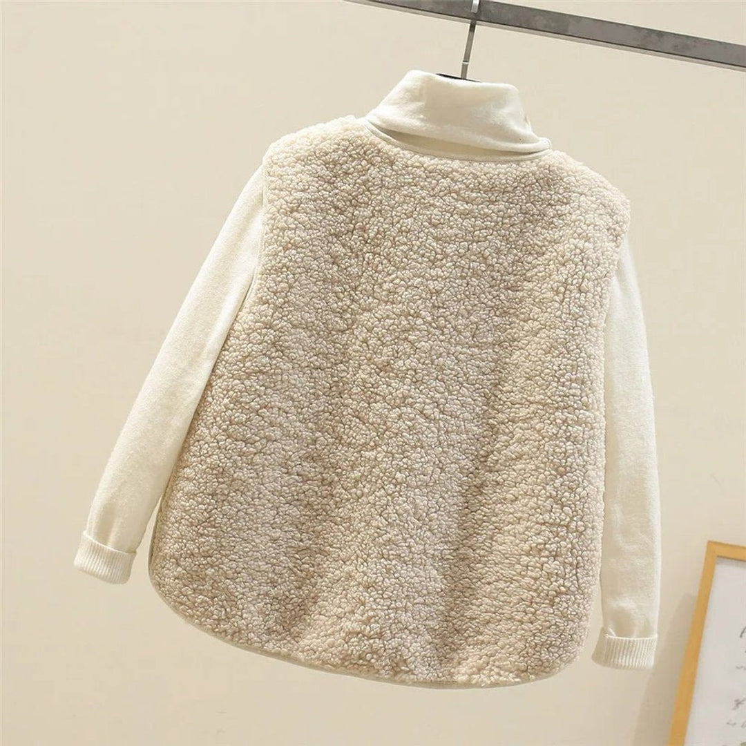 Maëlys | Gilet Polaire Sans Manche Femme Réversible Teddy Poche