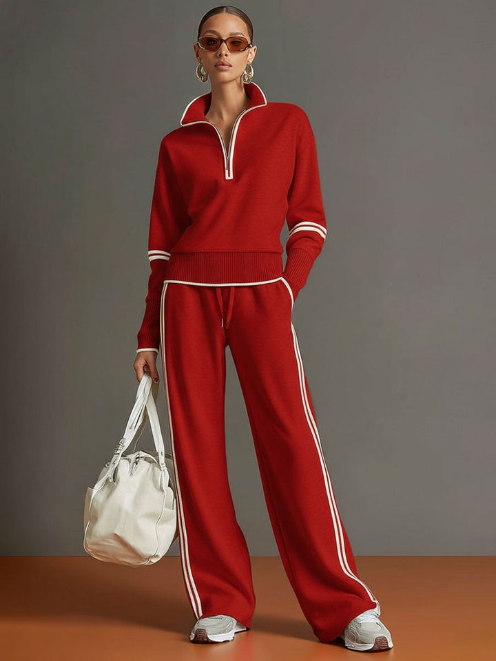 Maëva | Jogging Large Femme Sweat Zippé Ensemble Deux Pièces