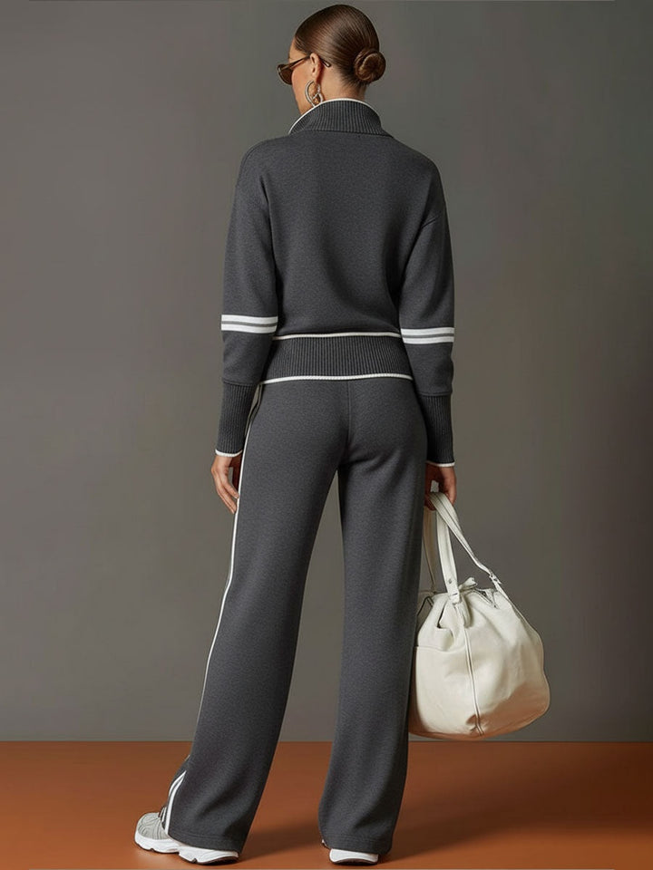 Maëva | Jogging Large Femme Sweat Zippé Ensemble Deux Pièces