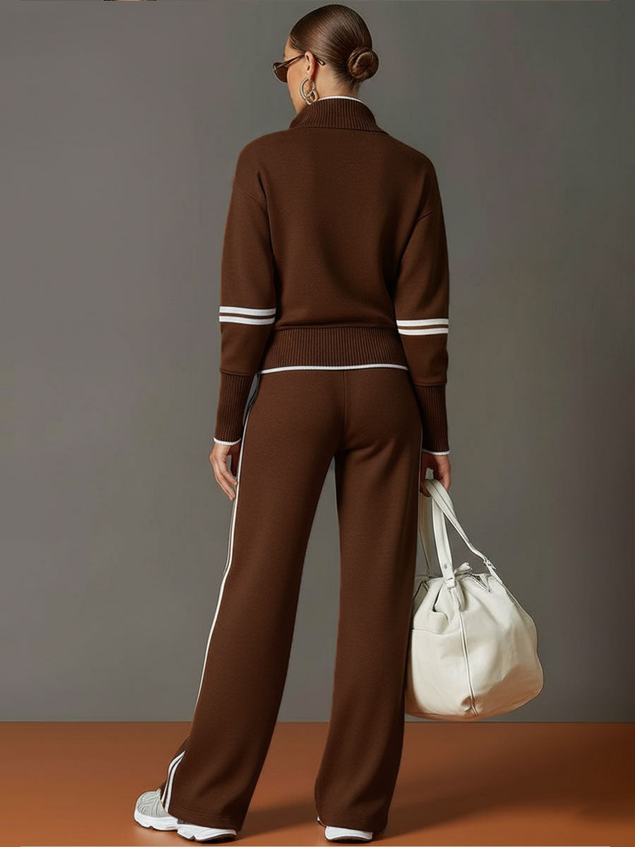 Maëva | Jogging Large Femme Sweat Zippé Ensemble Deux Pièces