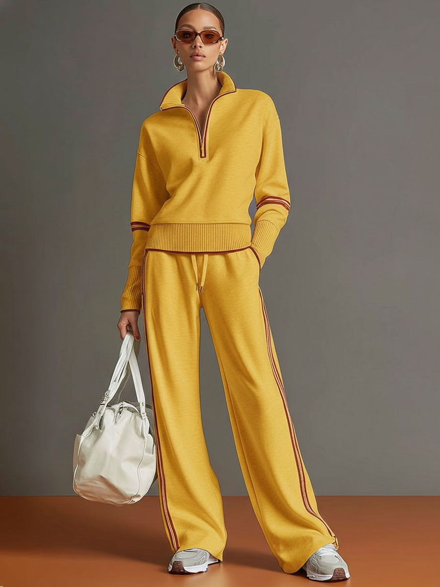 Maëva | Jogging Large Femme Sweat Zippé Ensemble Deux Pièces