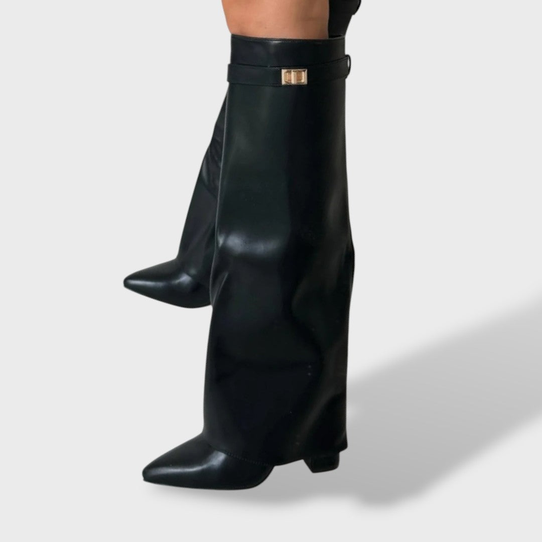 Manon | Bottes Hautes Femme Daim Talon Bloc