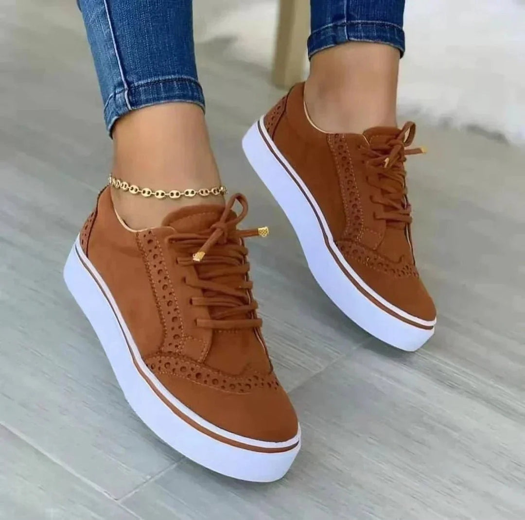 Margaux | Basket Plateforme Femme Lacets Détails Perforés