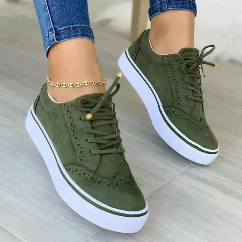Margaux | Basket Plateforme Femme Lacets Détails Perforés