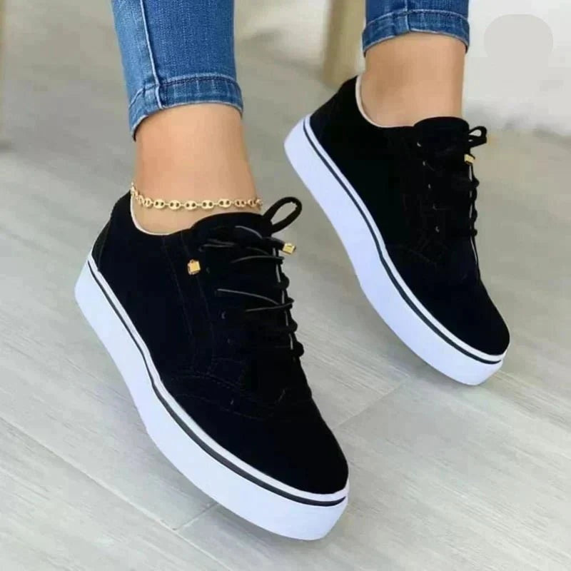 Margaux | Basket Plateforme Femme Lacets Détails Perforés