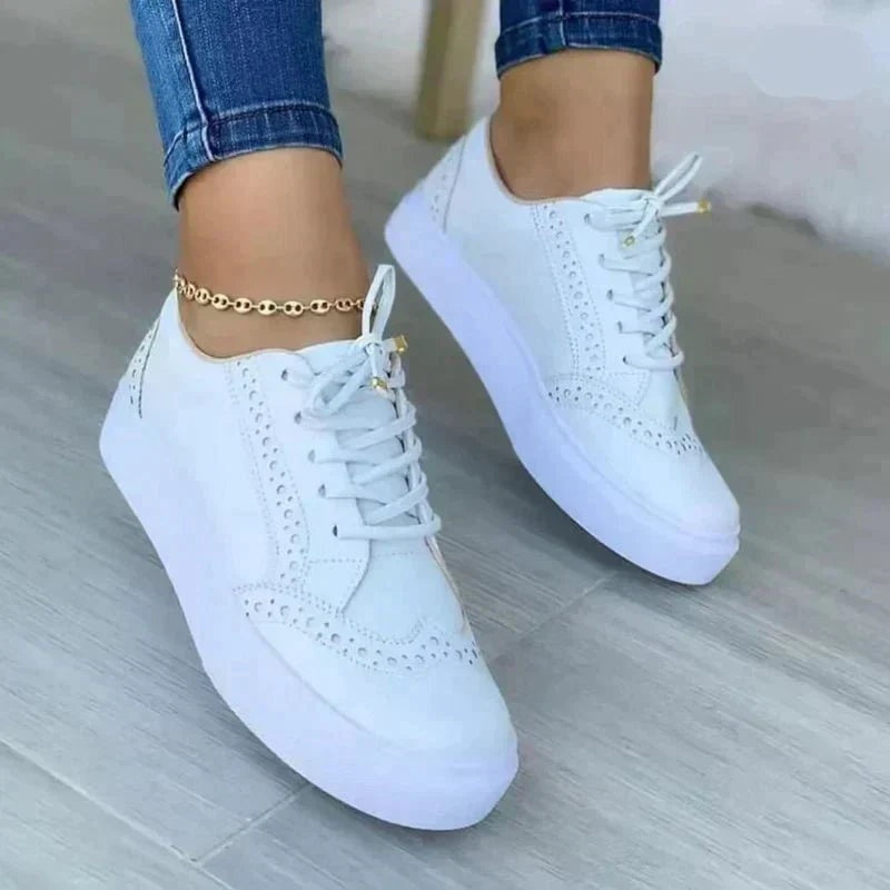 Margaux | Basket Plateforme Femme Lacets Détails Perforés